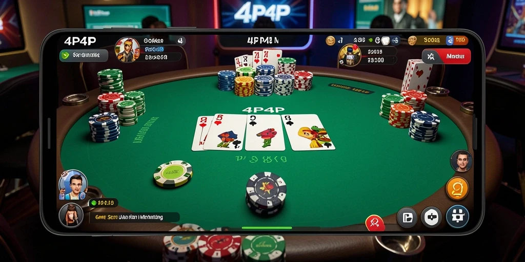 Tampilan gameplay seru di aplikasi poker 4P4P.
