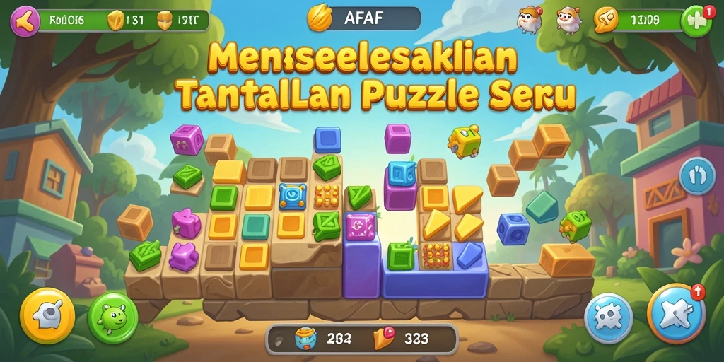 Tampilan gameplay seru di AFAF dengan berbagai puzzle menantang.