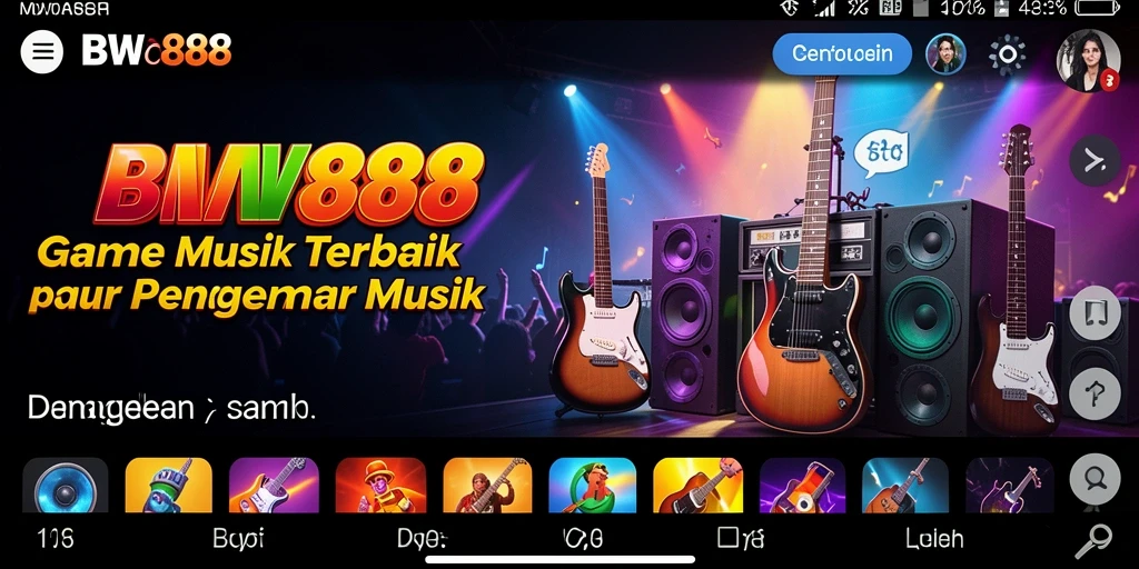 Tampilan gameplay BW888 yang menarik dengan berbagai lagu.