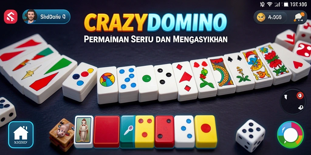 Tampilan gameplay seru di CRAZYDOMINO dengan strategi domino yang menarik.