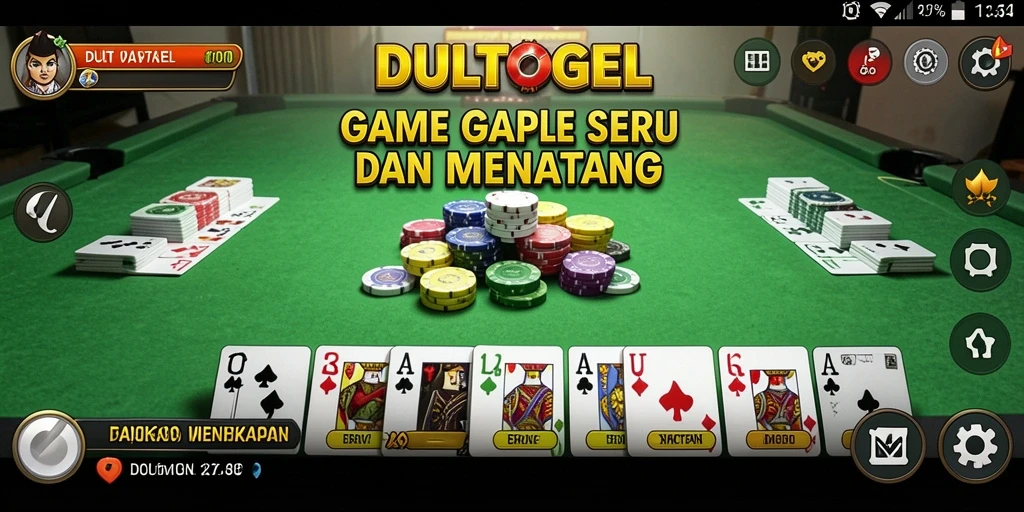 Screenshot gameplay DULTOGEL yang menunjukkan suasana permainan Gaple.