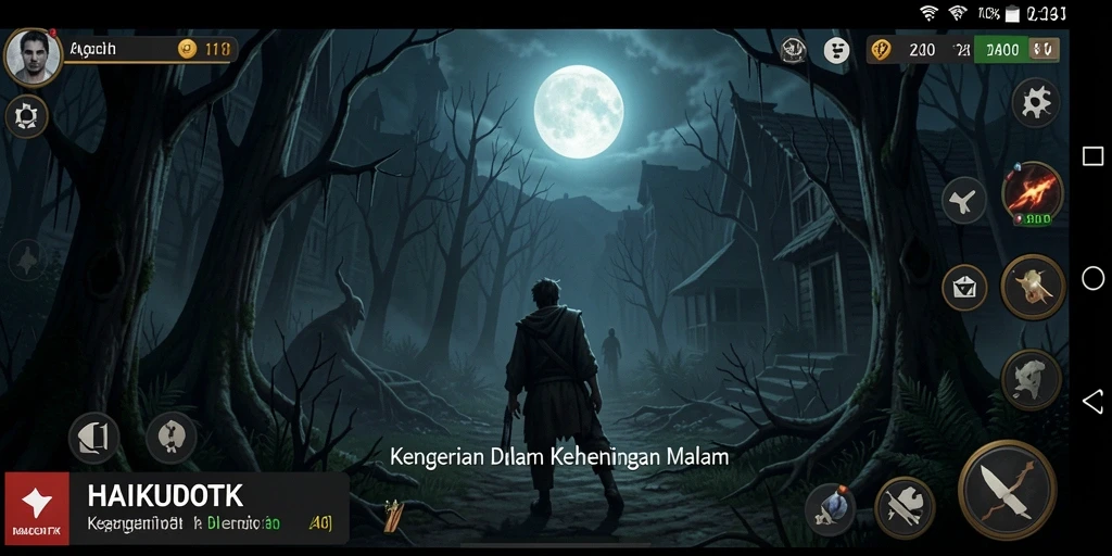 Gameplay menegangkan HAIKUOTK dengan suasana horror yang kental.