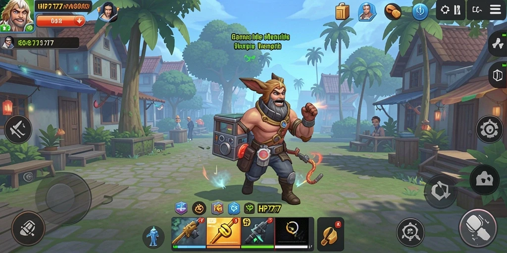 Tampilan gameplay HP777 yang menghibur dan penuh warna.