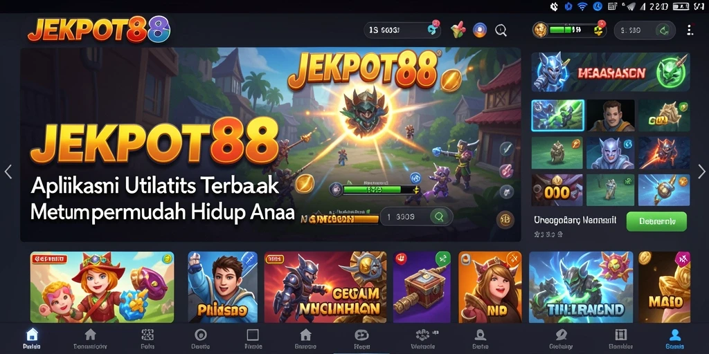 Tampilan utama JEKPOT88 dengan berbagai tools utilitas.