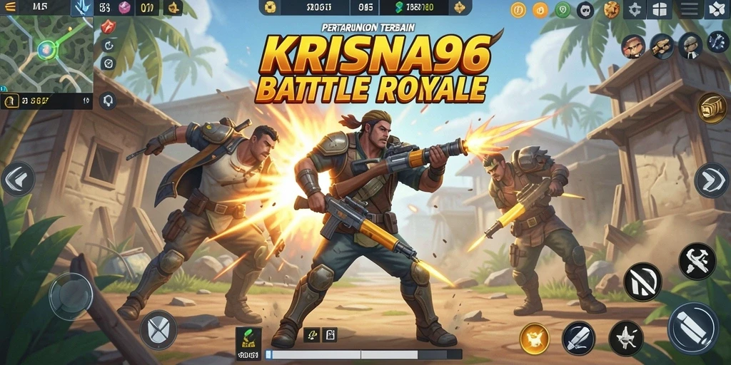 Tangkapan layar KRISNA96 menunjukkan pemain bertempur di arena Battle Royale.