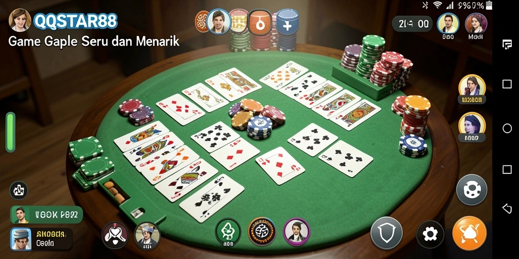 Screenshot gameplay QQSTAR88 yang menunjukkan keseruan bermain Gaple.