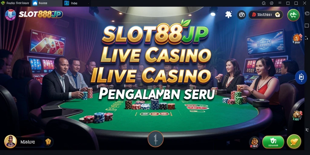Menampilkan dealer langsung di SLOT88JP dalam suasana Live Casino.