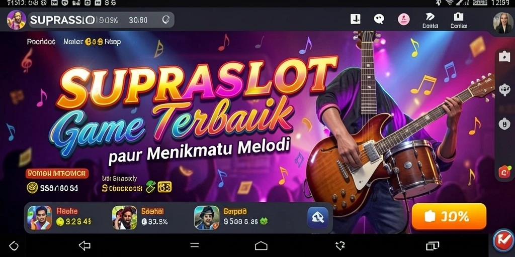 Tampilan menarik dari gameplay musik di SUPRASLOT.